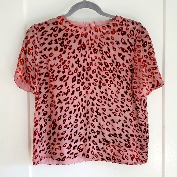Rag and Bone Gia Leopard Print Velvet top size XS - Picture 3 of 12